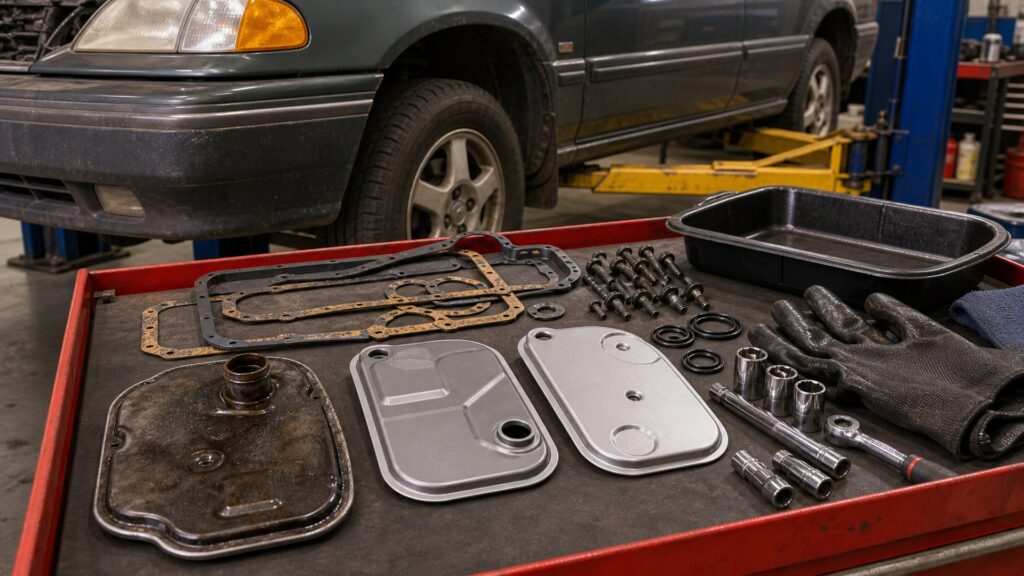transmission filters shopping setup for high-mileage vehicle repairs with practical vehicle-focused details