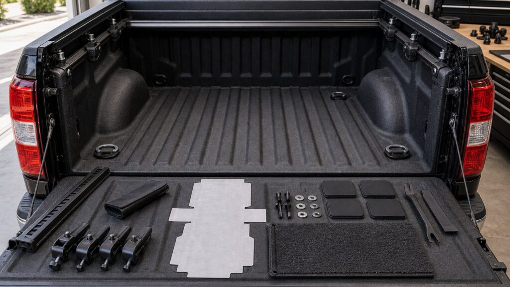truck bed accessories shopping setup for vehicle fitment and mounting with practical vehicle-focused details