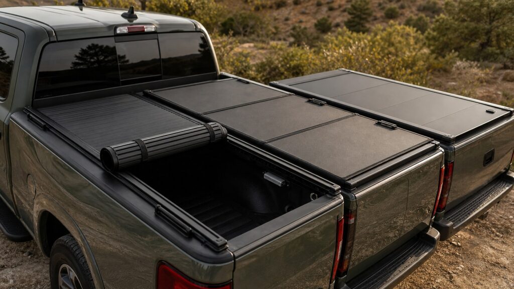 truck bed covers shopping setup for vehicle fitment and mounting with practical vehicle-focused details