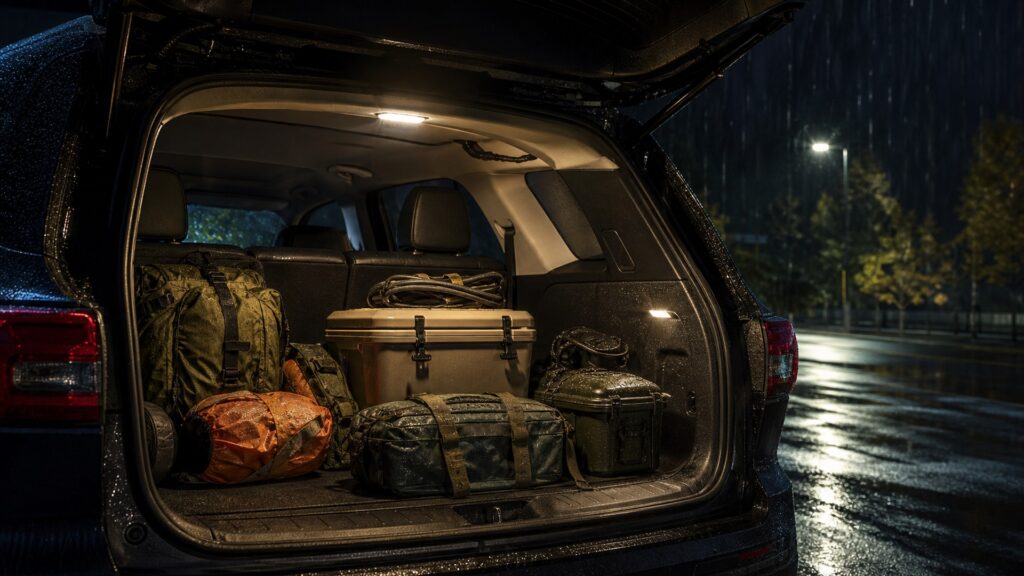 trunk lighting kits shopping setup for weather and road conditions with practical vehicle-focused details