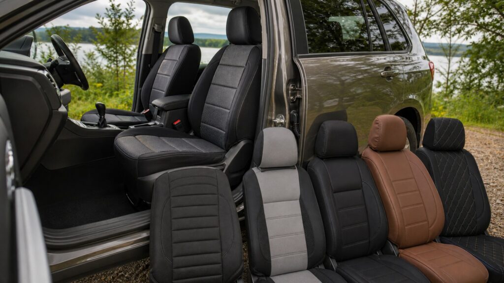 universal seat covers shopping setup for overall selection with practical vehicle-focused details