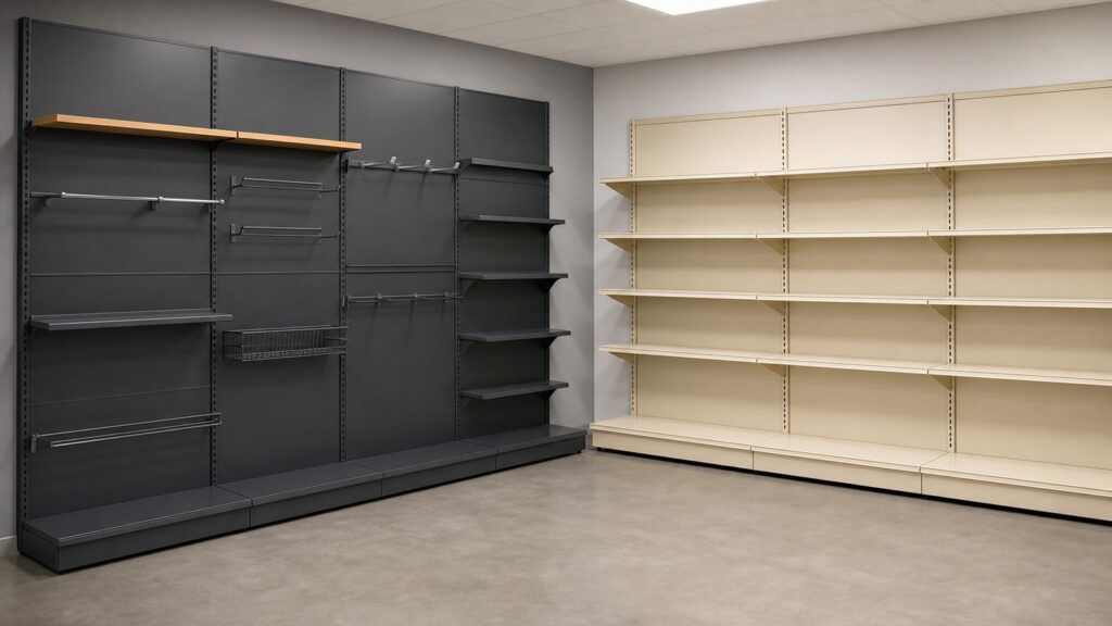 Uniweb Wall Display System vs Streater Wall Shelving business comparison image