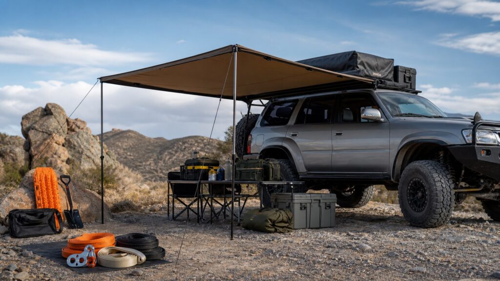vehicle awnings shopping setup for trail recovery planning with practical vehicle-focused details