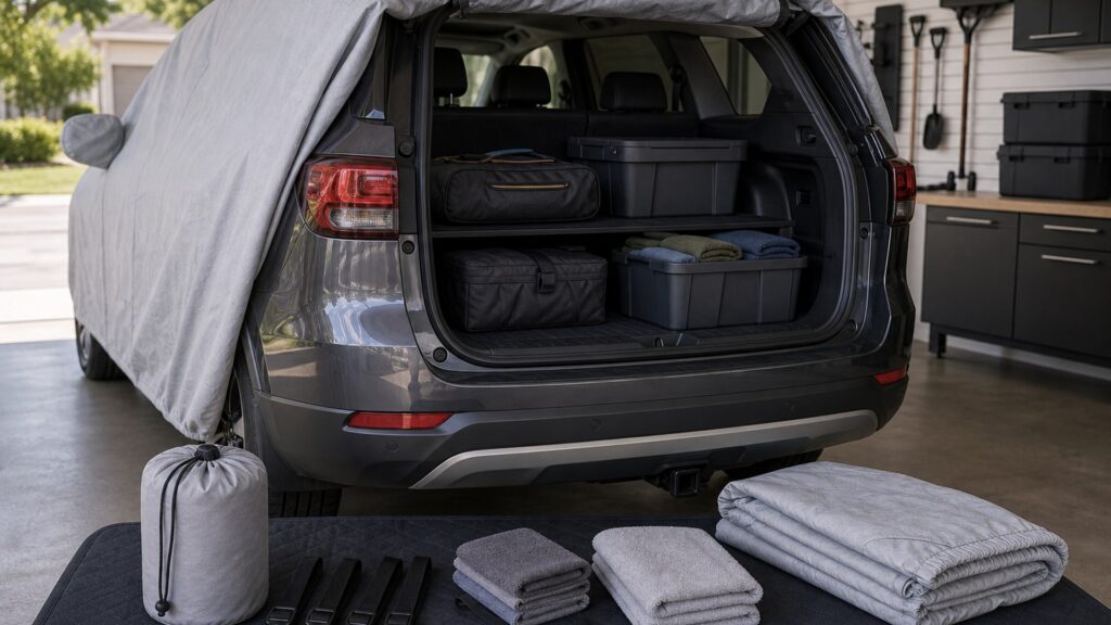 vehicle covers shopping setup for cargo and storage expansion with practical vehicle-focused details
