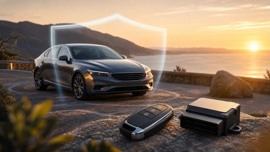 vehicle immobilizers shopping setup for road trip technology needs with practical vehicle-focused details