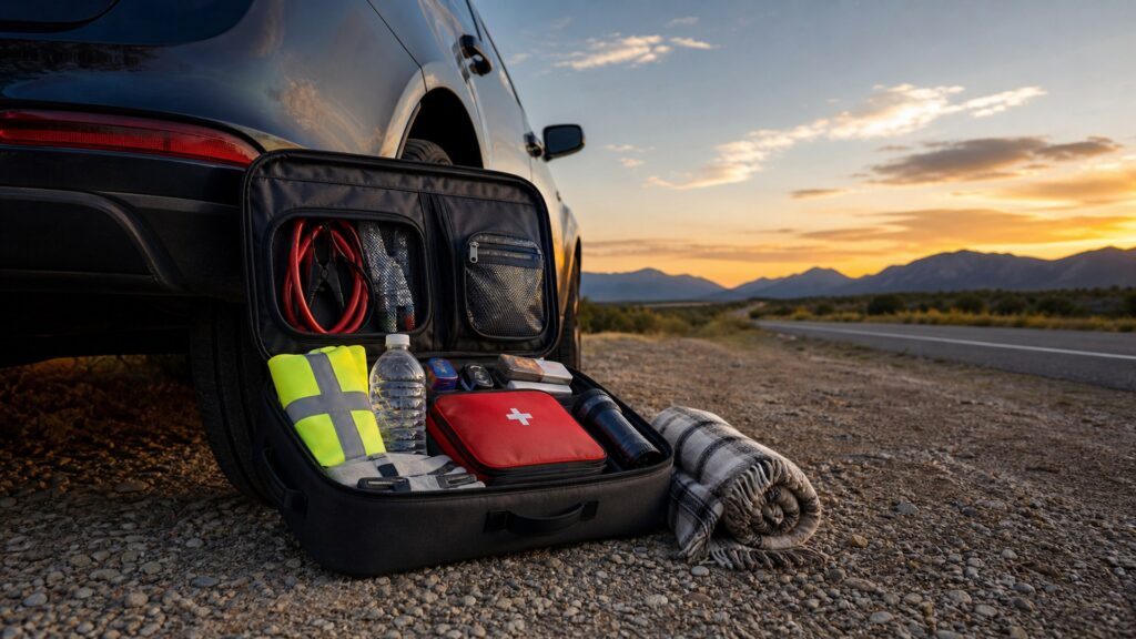 vehicle survival kits shopping setup for roadside emergency prep with practical vehicle-focused details
