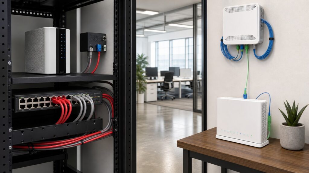 Verizon Fios Business Internet vs Frontier Business Fiber business comparison image