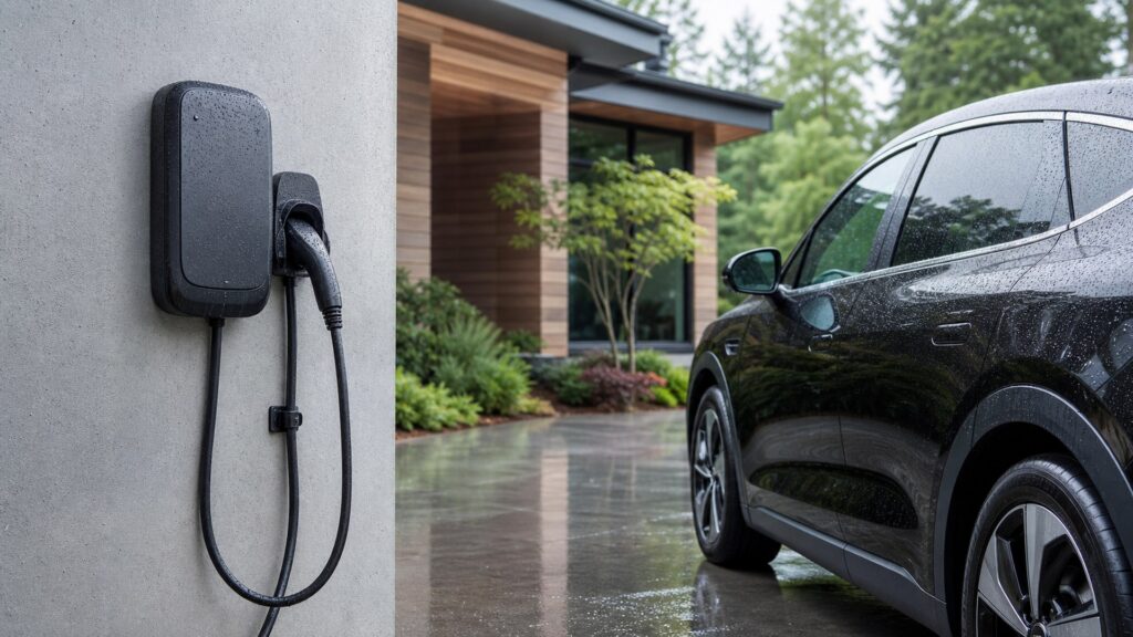 weatherproof ev chargers shopping setup for home charging setup with practical vehicle-focused details