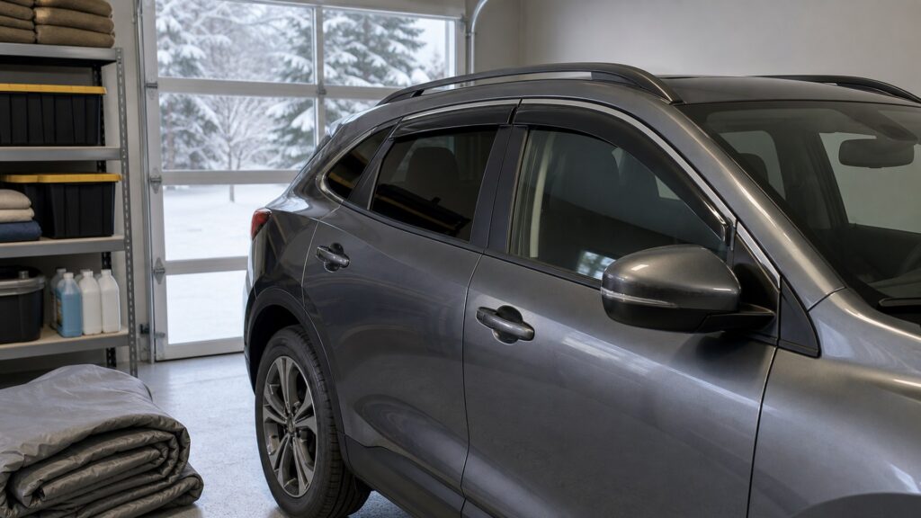 window deflectors shopping setup for seasonal vehicle storage with practical vehicle-focused details