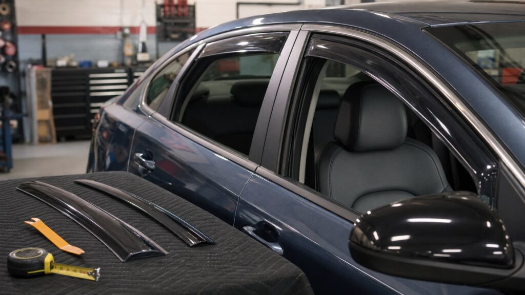 window deflectors shopping setup for vehicle fitment and mounting with practical vehicle-focused details