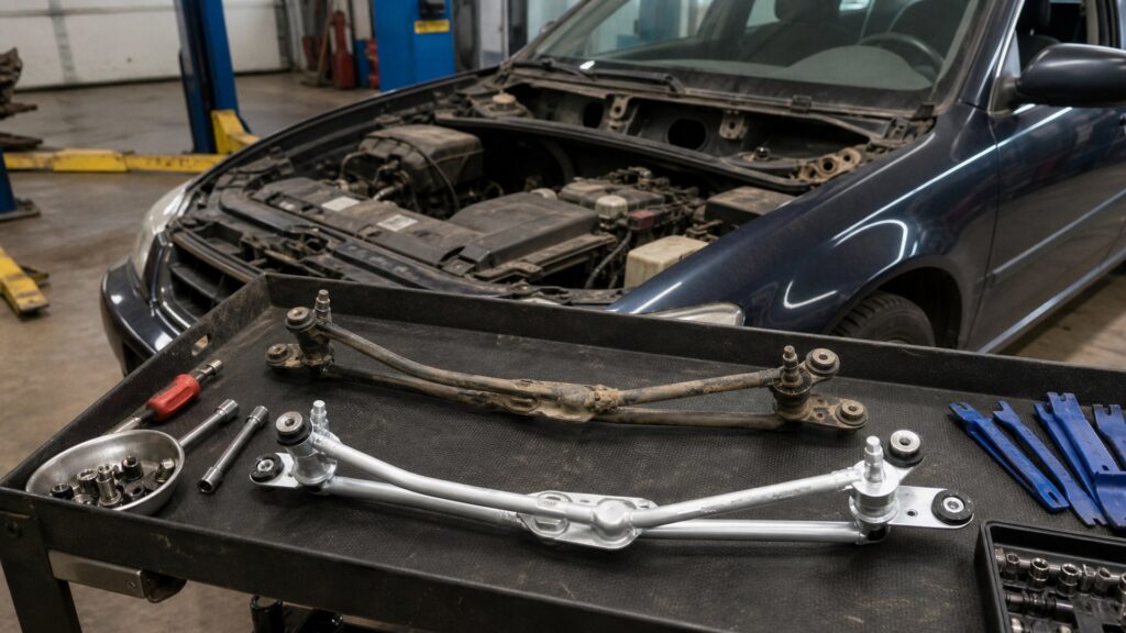 wiper linkage assemblies shopping setup for high-mileage vehicle repairs with practical vehicle-focused details