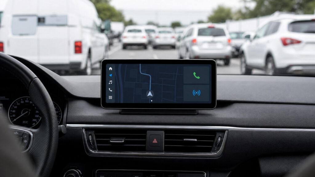 wireless carplay displays shopping setup for fleet and commuter vehicles with practical vehicle-focused details
