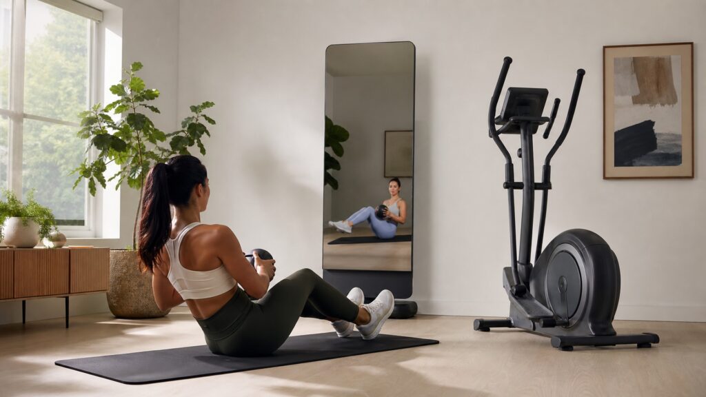 connected fitness mirrors explainer hero image for Review Streets
