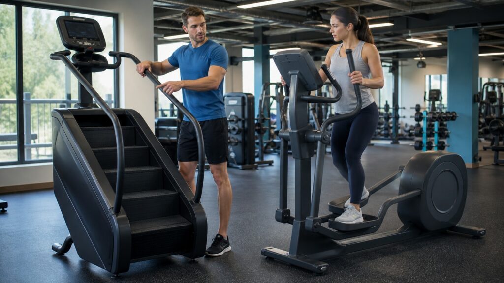 stair machines explainer hero image for Review Streets
