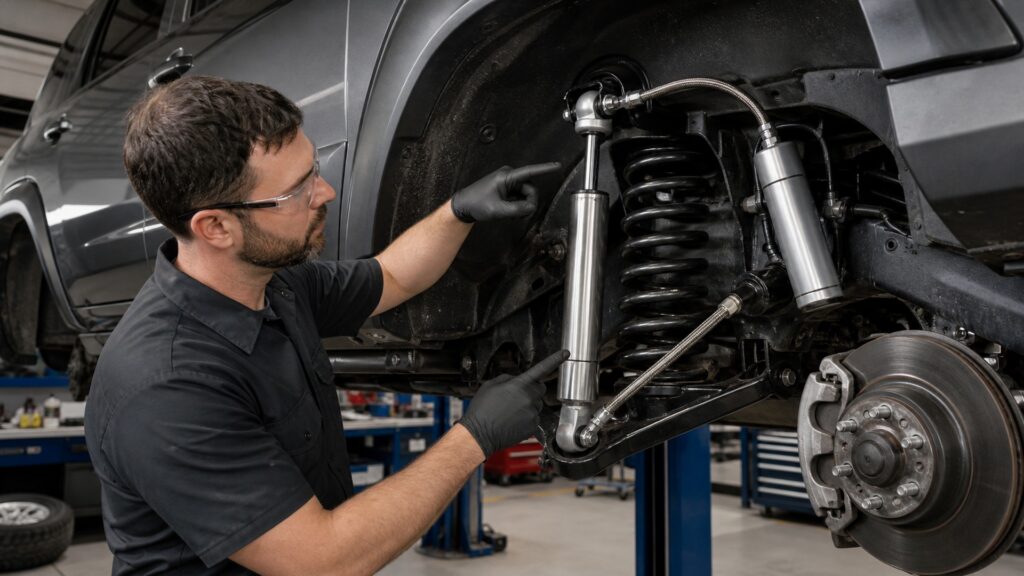 heavy duty shock absorbers explainer hero image for Review Streets