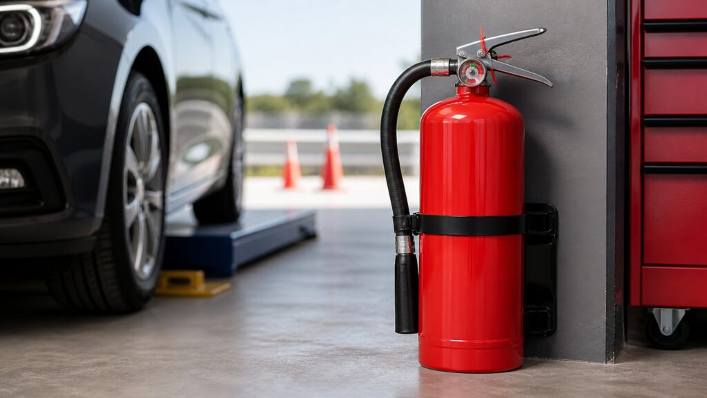 automotive fire extinguishers explainer hero image for Review Streets