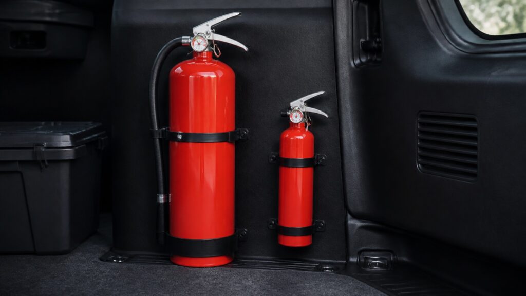 automotive fire extinguishers explainer hero image for Review Streets