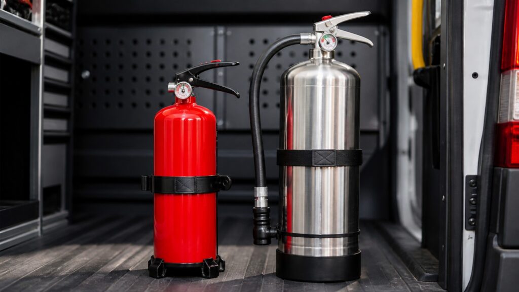 automotive fire extinguishers explainer hero image for Review Streets