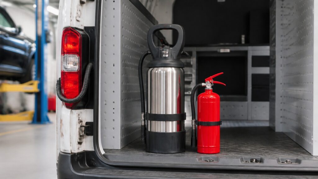 rechargeable fire extinguishers explainer hero image for Review Streets