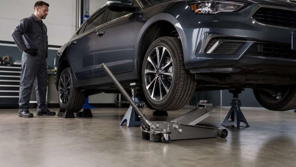 hydraulic floor jacks explainer hero image for Review Streets