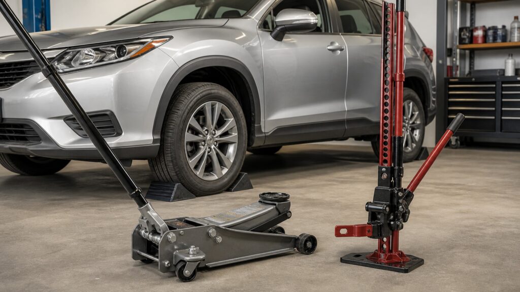 hydraulic floor jacks explainer hero image for Review Streets