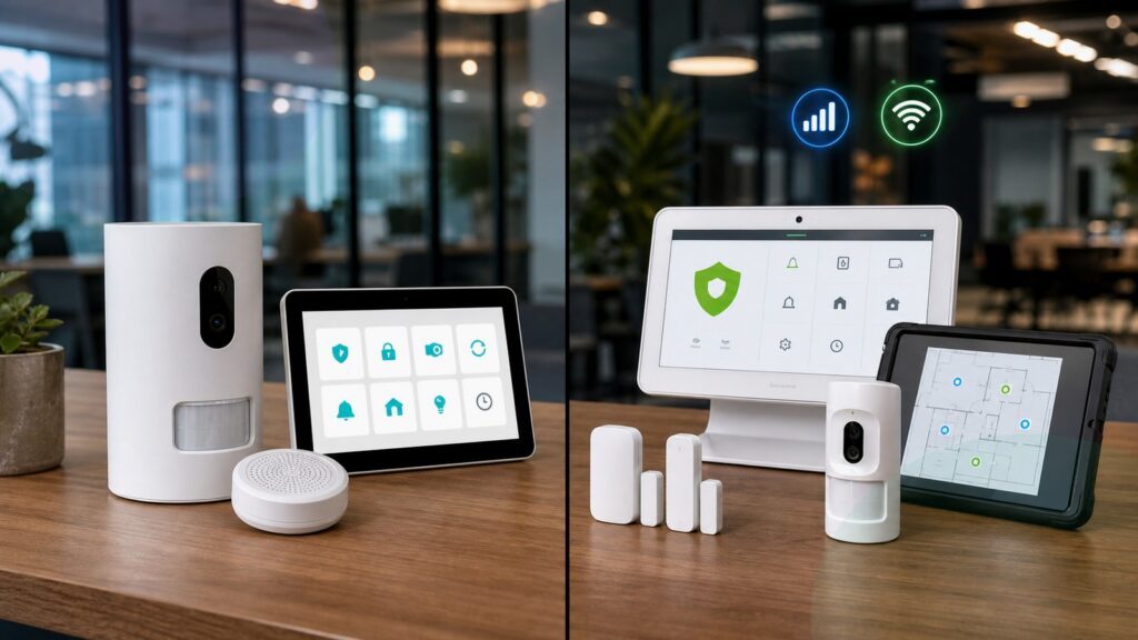 Abode Iota vs Qolsys IQ Panel 4 business comparison image