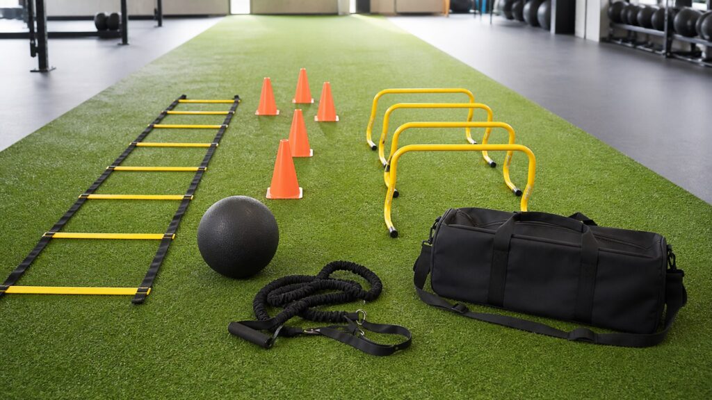 agility training equipment for athletic conditioning arranged in a practical buyer guide scene