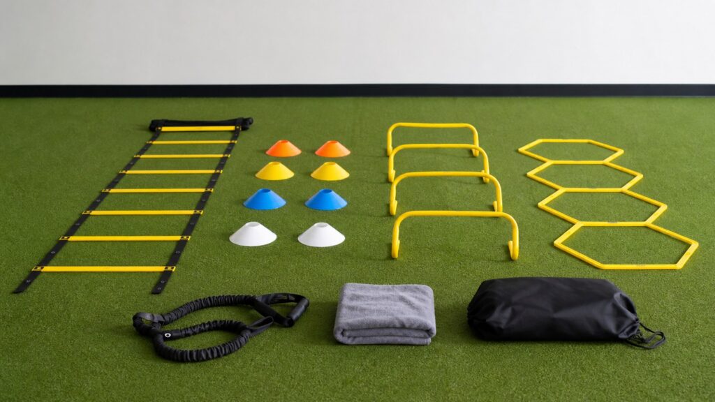 agility training equipment for overall use arranged in a practical buyer guide scene