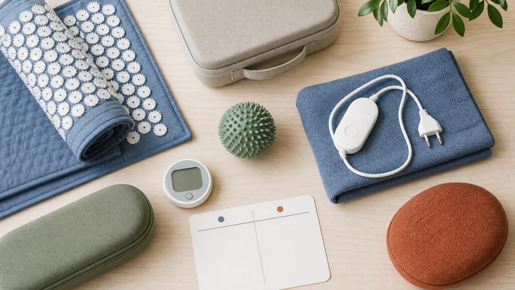 Unbranded alternative therapy devices products arranged for a careful buying comparison
