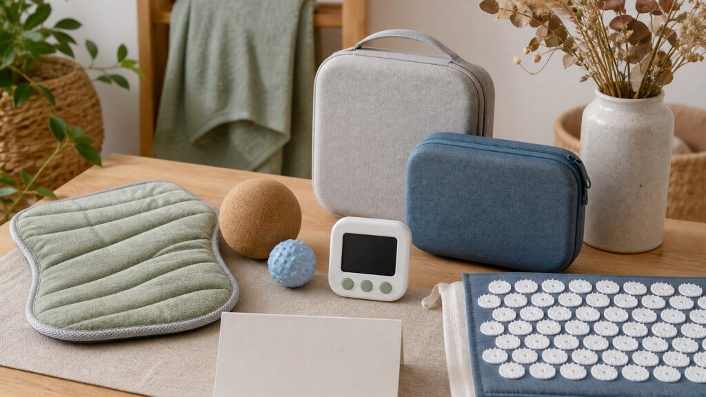 Unbranded alternative therapy devices products arranged for a careful buying comparison