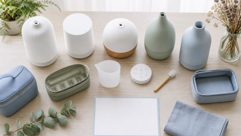 Unbranded aromatherapy devices products arranged for a careful buying comparison