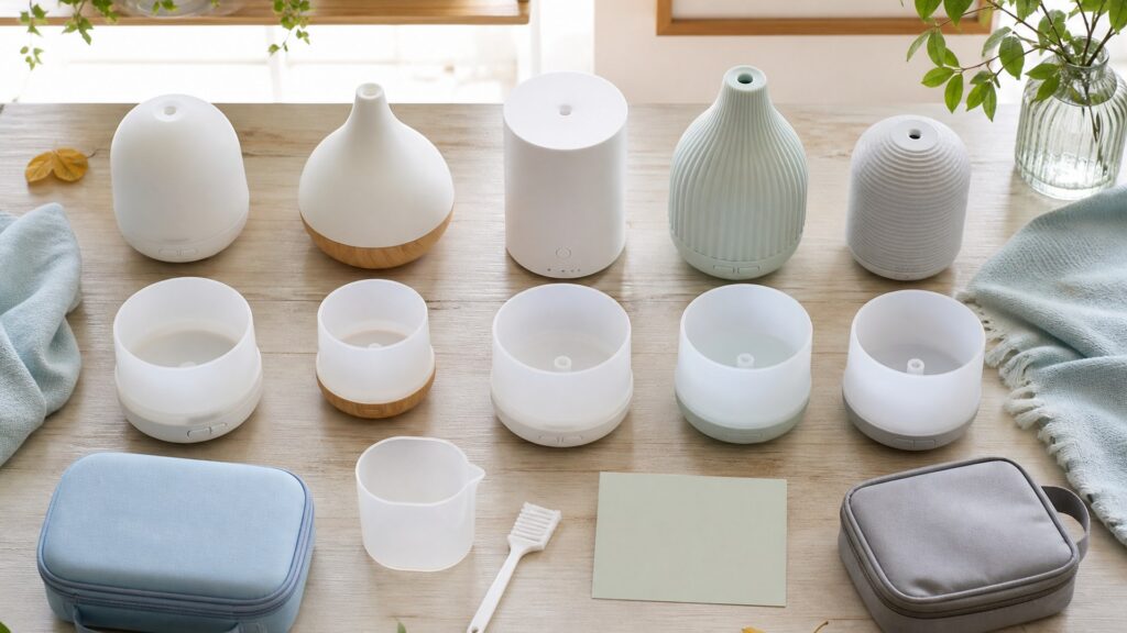 Unbranded aromatherapy devices products arranged for a careful buying comparison