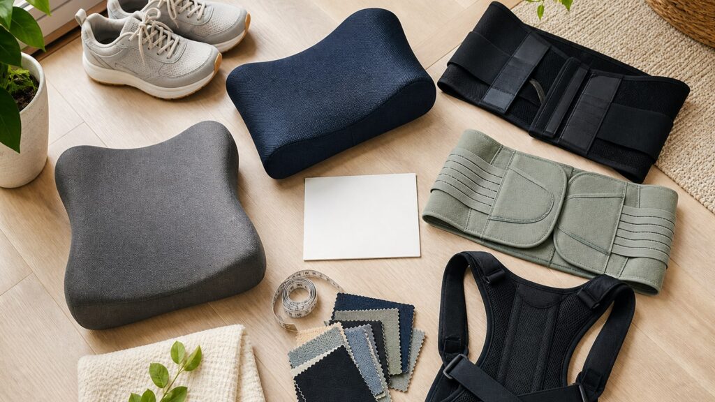 Unbranded back & posture support products arranged for a careful buying comparison