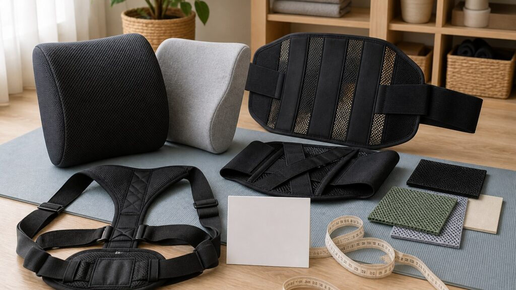 Unbranded back & posture support products arranged for a careful buying comparison