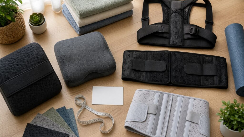 Unbranded back & posture support products arranged for a careful buying comparison