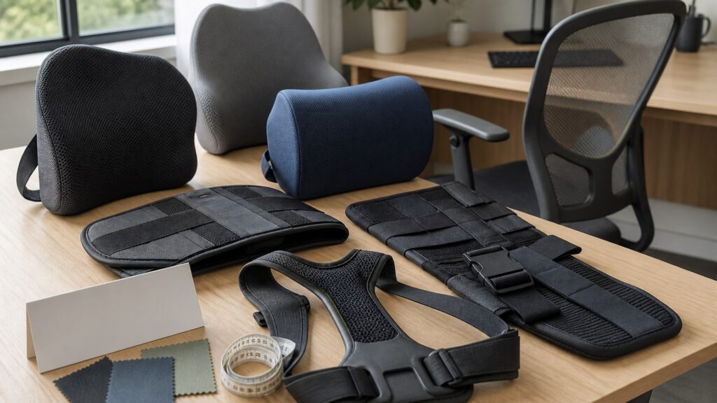 Unbranded back & posture support products arranged for a careful buying comparison