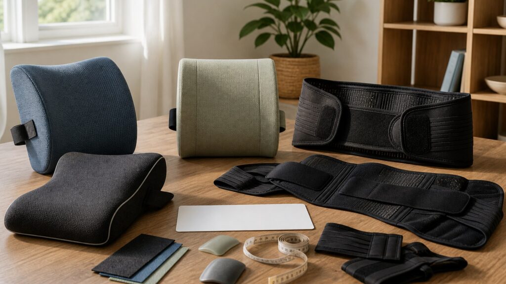 Unbranded back & posture support products arranged for a careful buying comparison