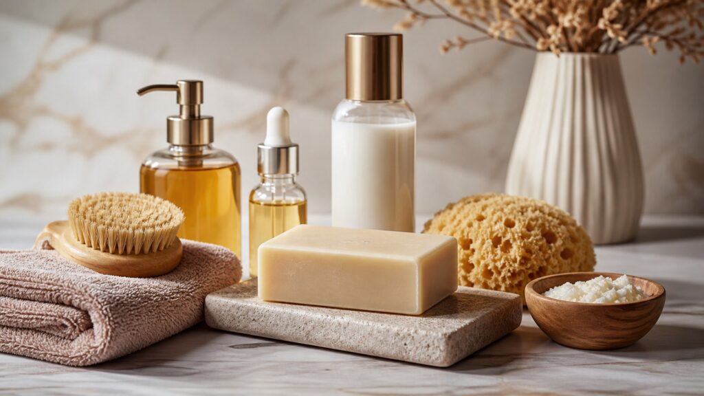 Unbranded bar soap arranged for a dryness, roughness, and comfort buying guide