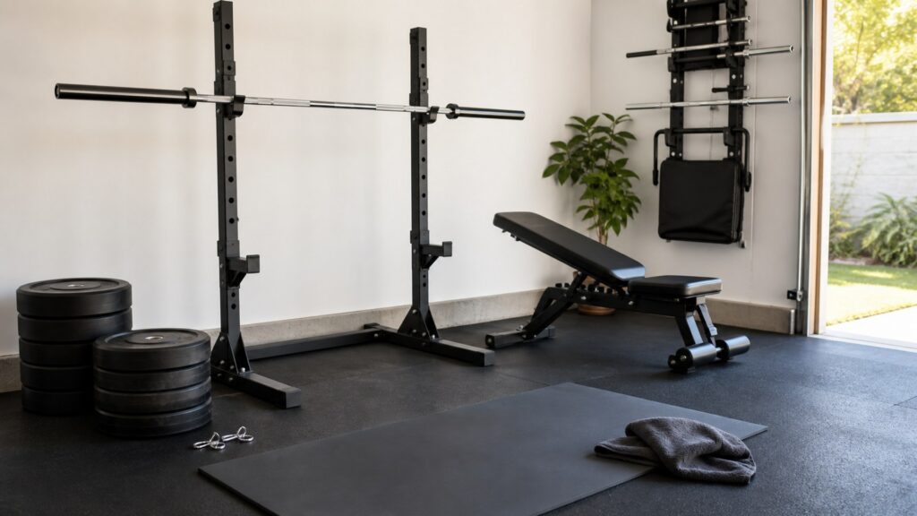 barbells for compact gyms arranged in a practical buyer guide scene