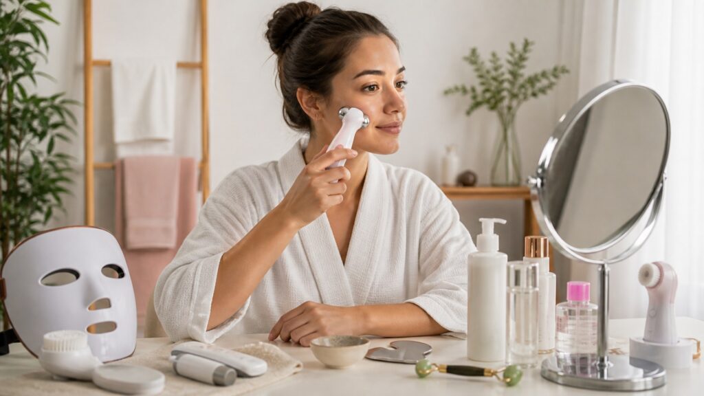unbranded beauty devices arranged for beginners