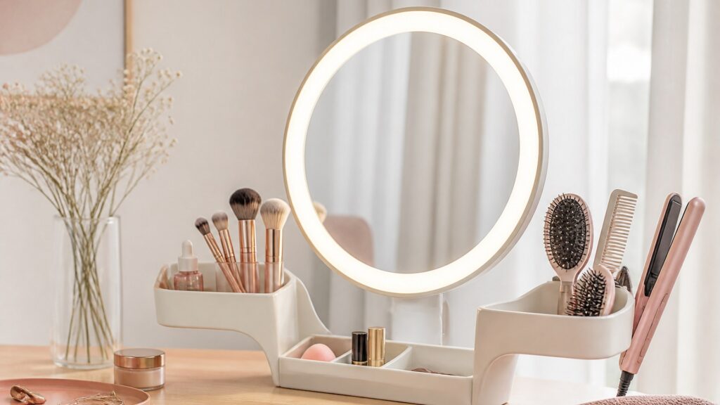 Unbranded editorial arrangement for Beauty Mirrors Buying Guide for Small Vanities