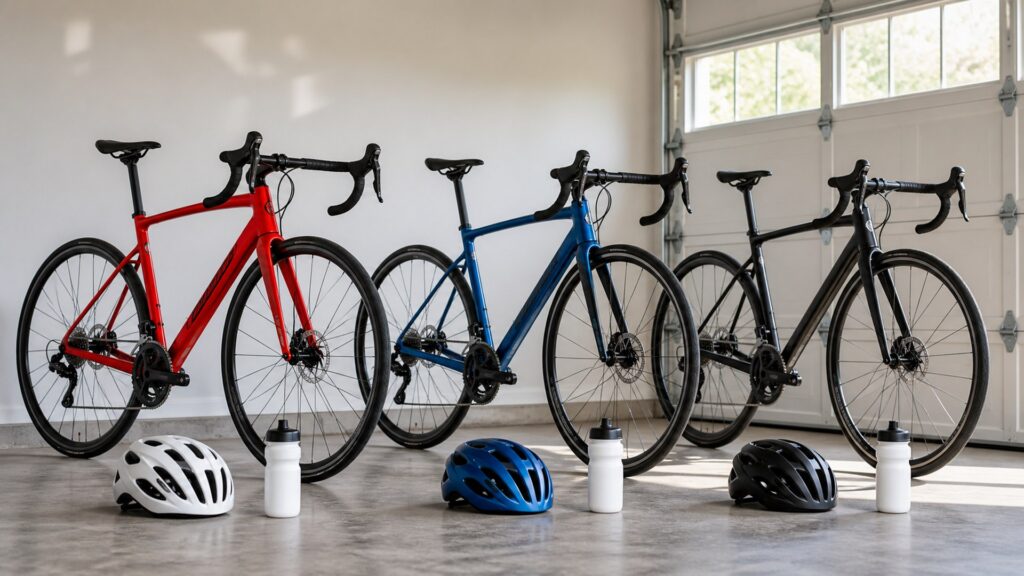bicycles for group rides arranged in a practical buyer guide scene