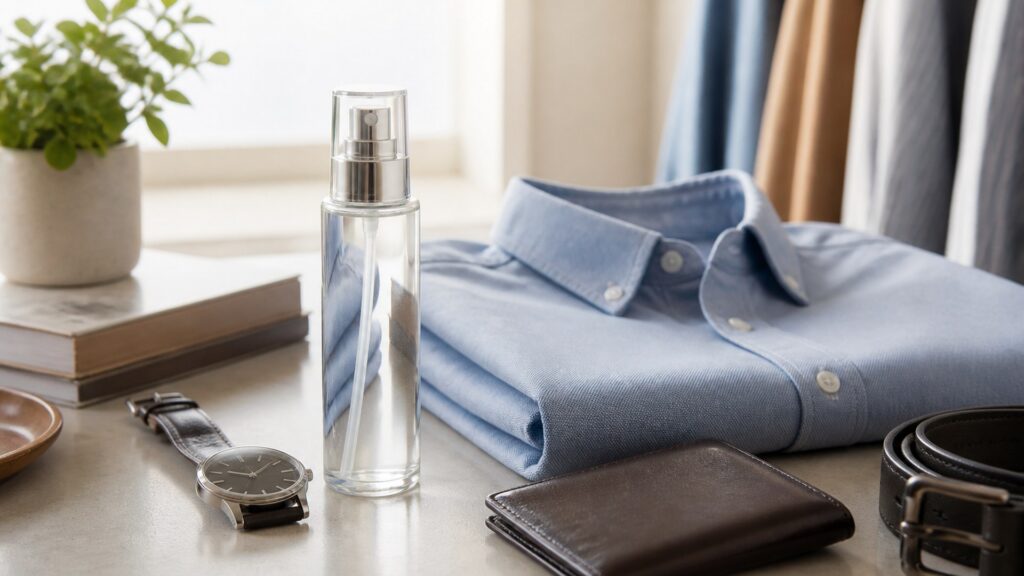 Unbranded editorial arrangement illustrating Body Fragrance Buying Guide for Everyday Wear