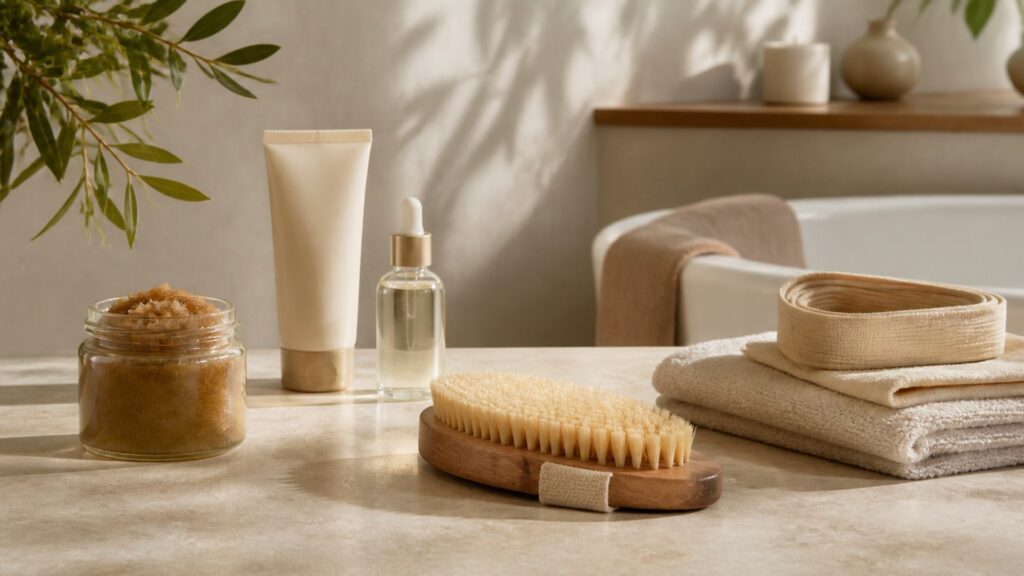 Unbranded editorial arrangement for body treatment for choosing the right one
