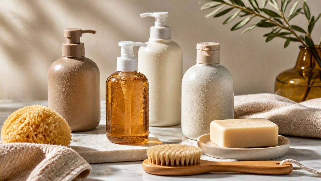 Unbranded body wash arranged for a skin type and texture needs buying guide