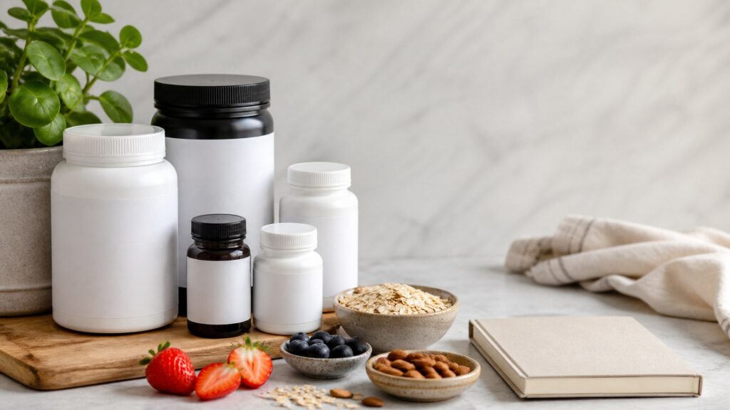 Unbranded brain & mood supplements products arranged for a careful buying comparison