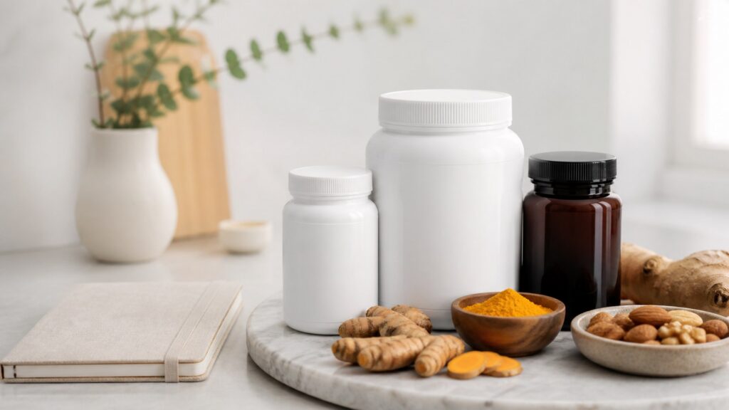 Unbranded brain & mood supplements products arranged for a careful buying comparison