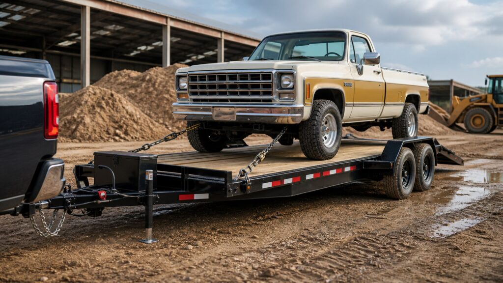 car hauler trailers shopping setup for farm and jobsite use with practical vehicle-focused details