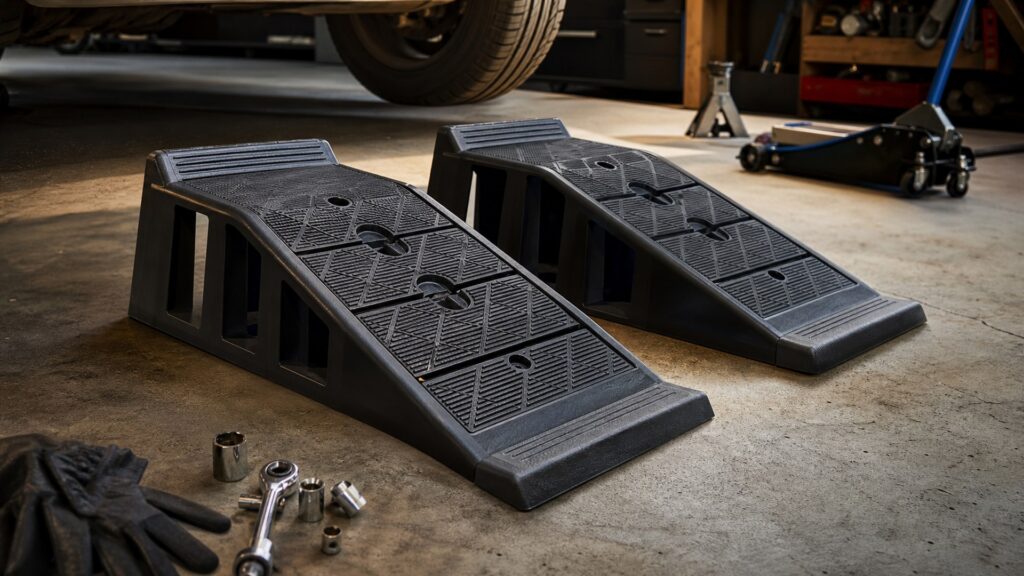 car ramps shopping setup for diy repair planning with practical vehicle-focused details