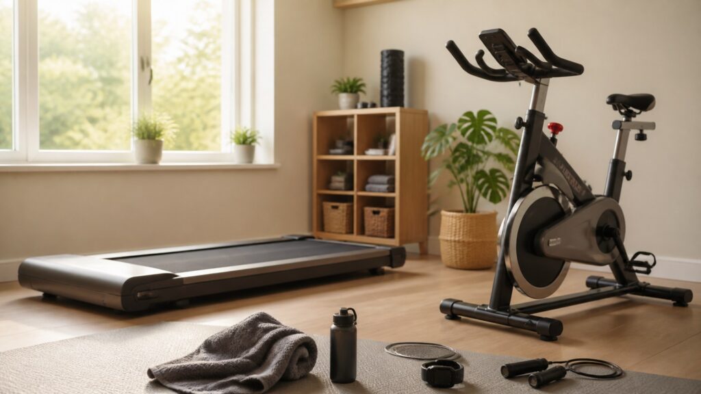 cardio equipment for beginners arranged in a practical buyer guide scene
